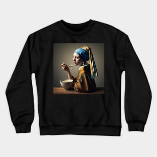 Pearl Earring's Cereal Moment: National Cereal Day Celebration Crewneck Sweatshirt